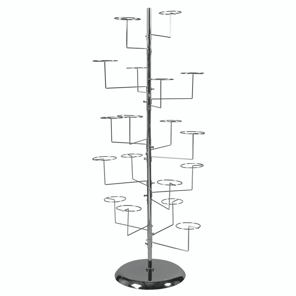 Shop for Shops Hat display stand with 18 hat rings & round base 460 DIA Base, 1680 mm H(M2509CH)