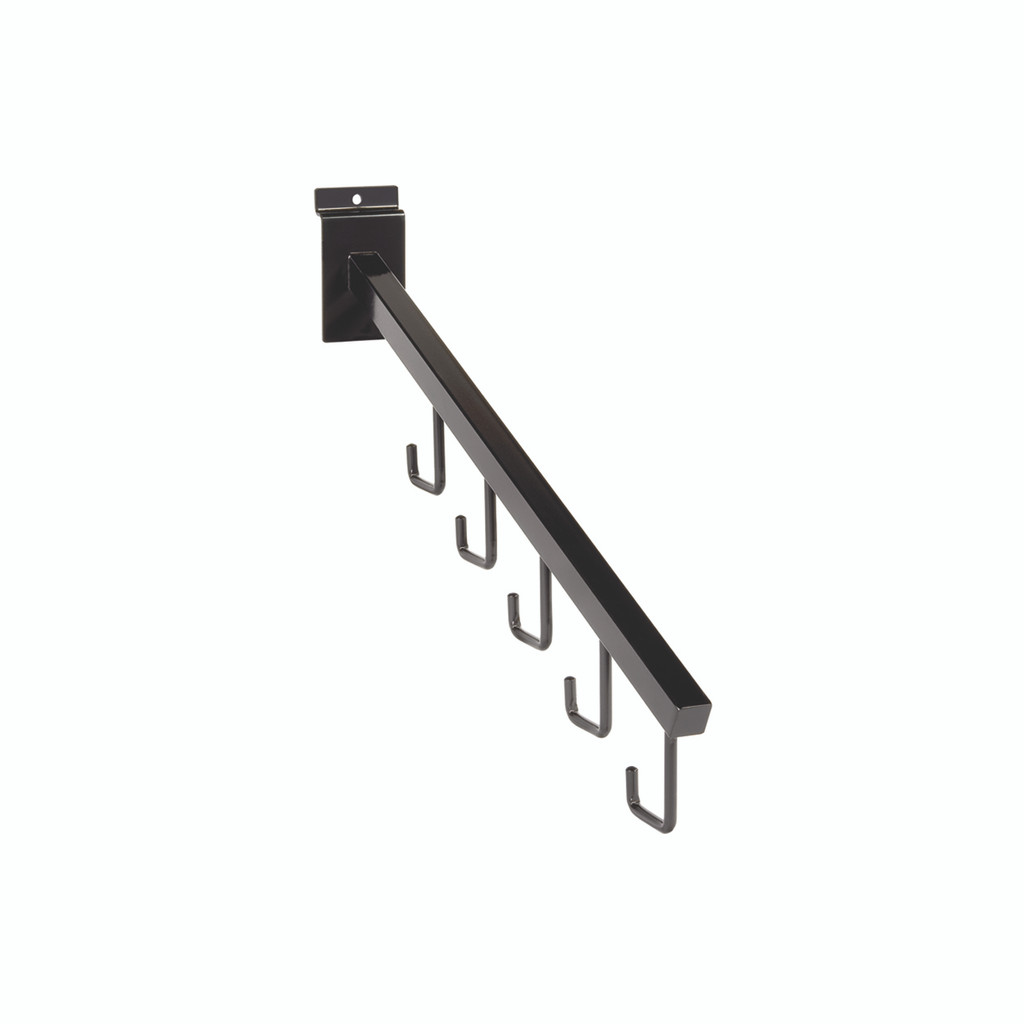 Slatwall angled arm with 5 hooks (S1648BK)