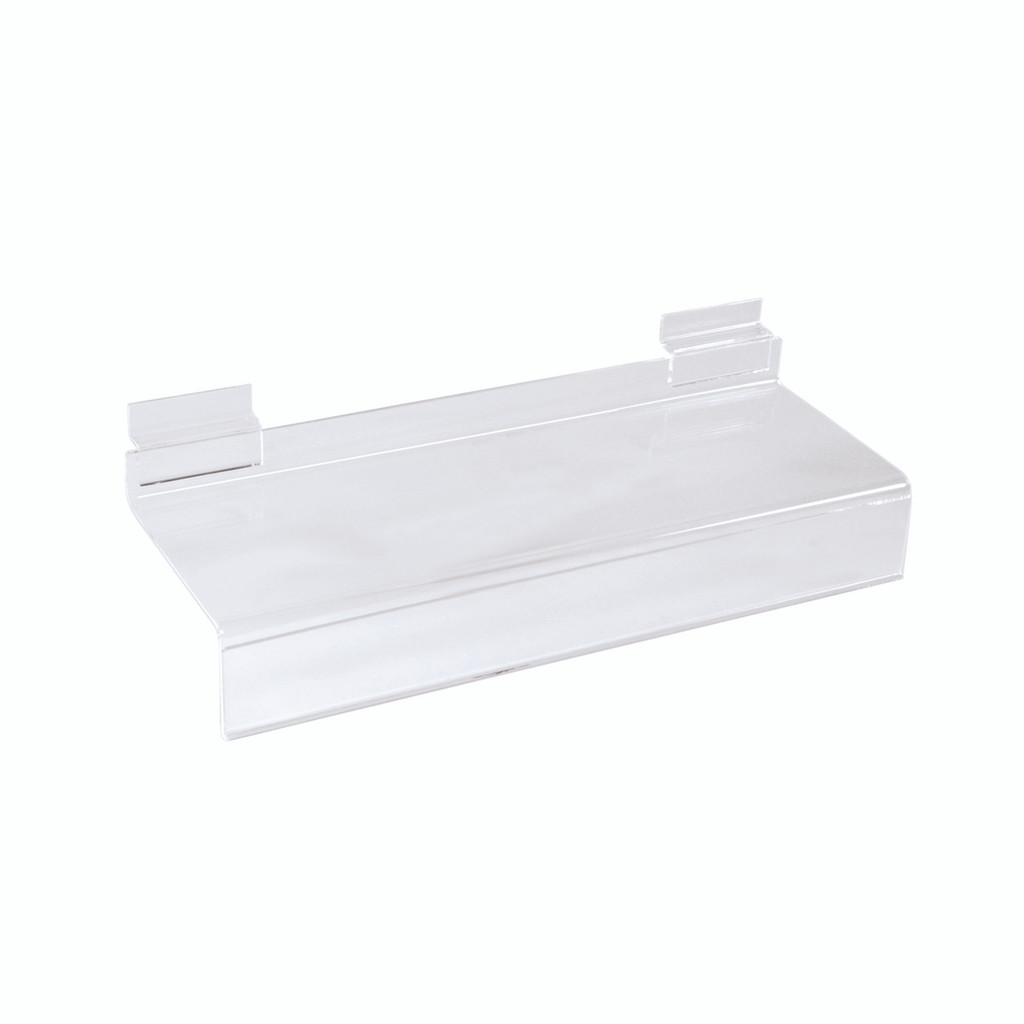 Slatwall acrylic shelf with ticket provision (S2501CA)