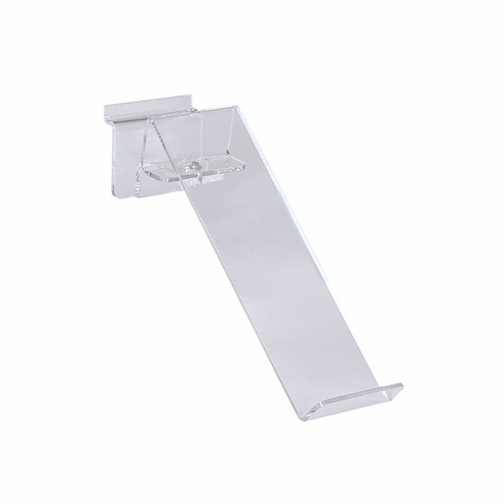 Shop for Shops Slatwall acrylic angled shoe shelf with swivel display 100 W x 300 mm L(S2540CA)