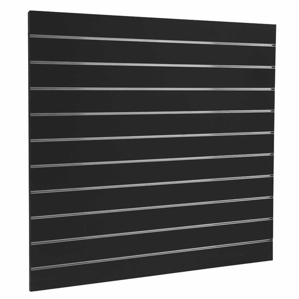 Slatwall timber laminate panel with inserts & edging (S3710BK)