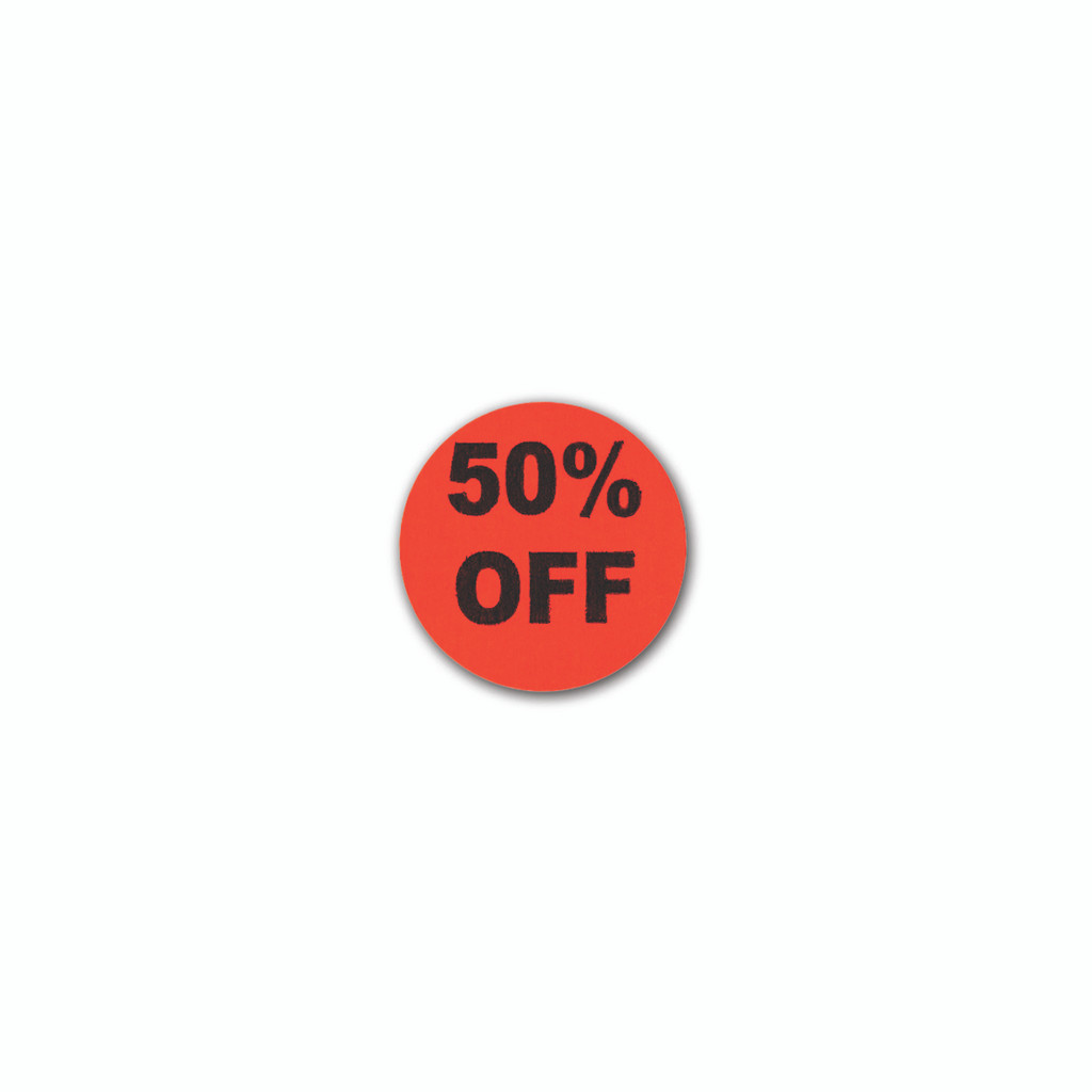 Round sale stickers 50% off (T1568FO)