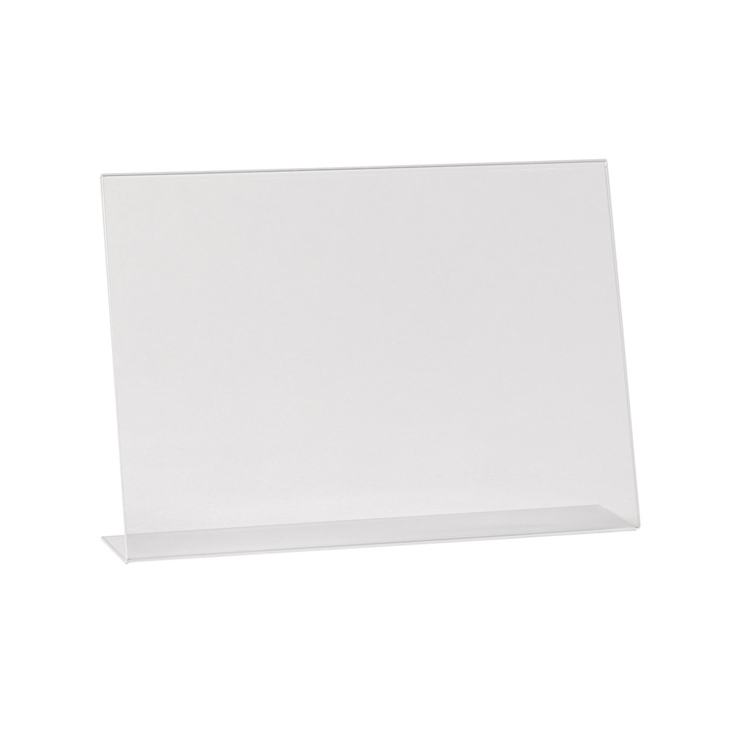 Shop for Shops Single sided angled acrylic sign holder A4 Landscape with 65 mm D Base(T2744CA)