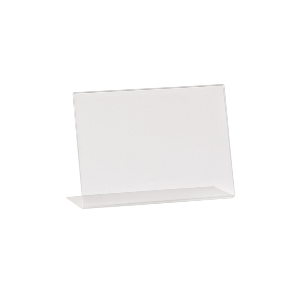 Shop for Shops Single sided angled acrylic sign holder A5 Landscape with 60 mm D Base(T2745CA)