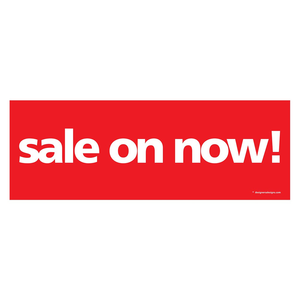 Outdoor pvc banner with ropes "sale on now!" (T3370RDWH)