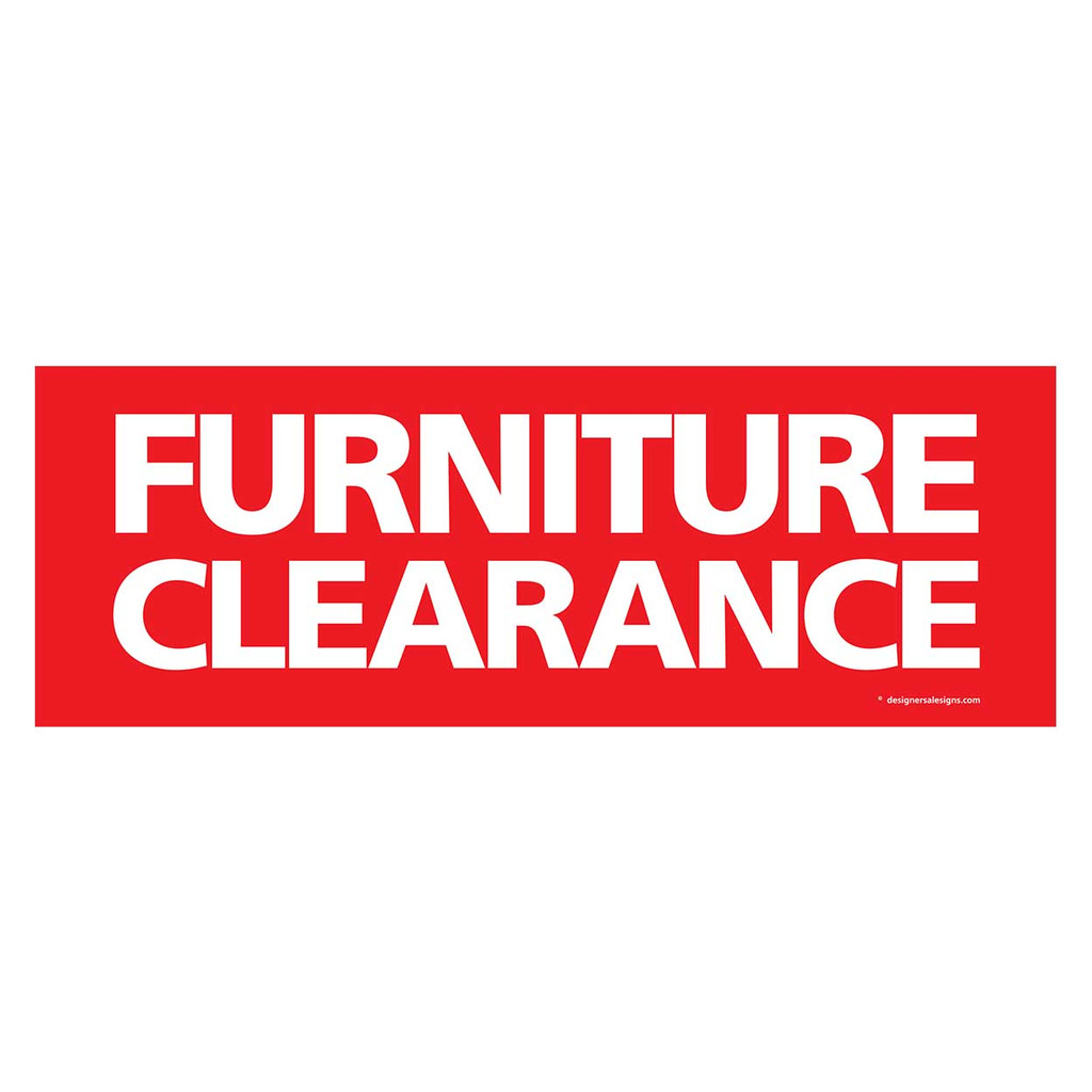 Shop for Shops Outdoor pvc banner with ropes "furniture clearance" 2400 W x 865 mm H(T3381RDWH)