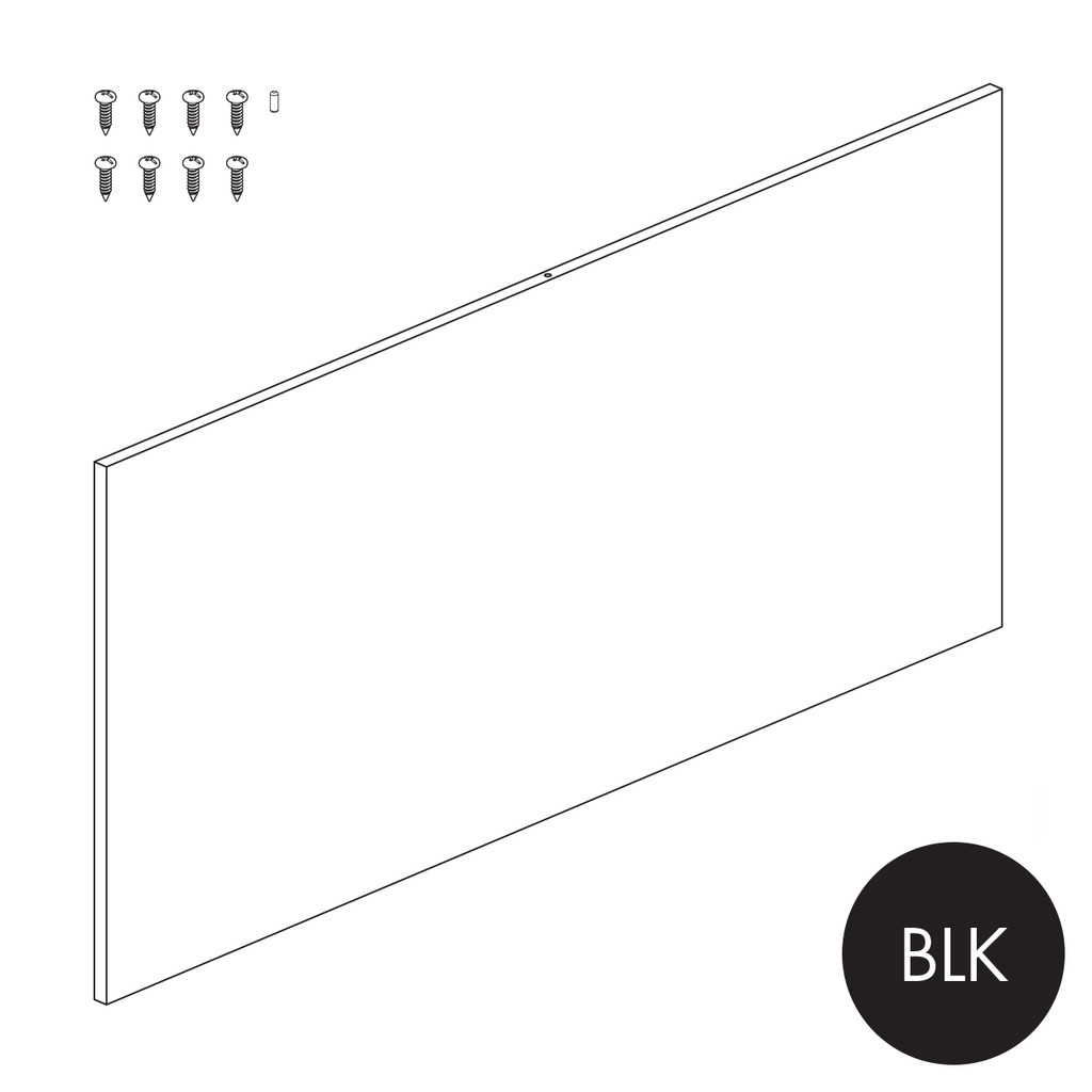 Peggie/MAXe plain panel for 1200 bay - 560 mm H (P1612BLK)