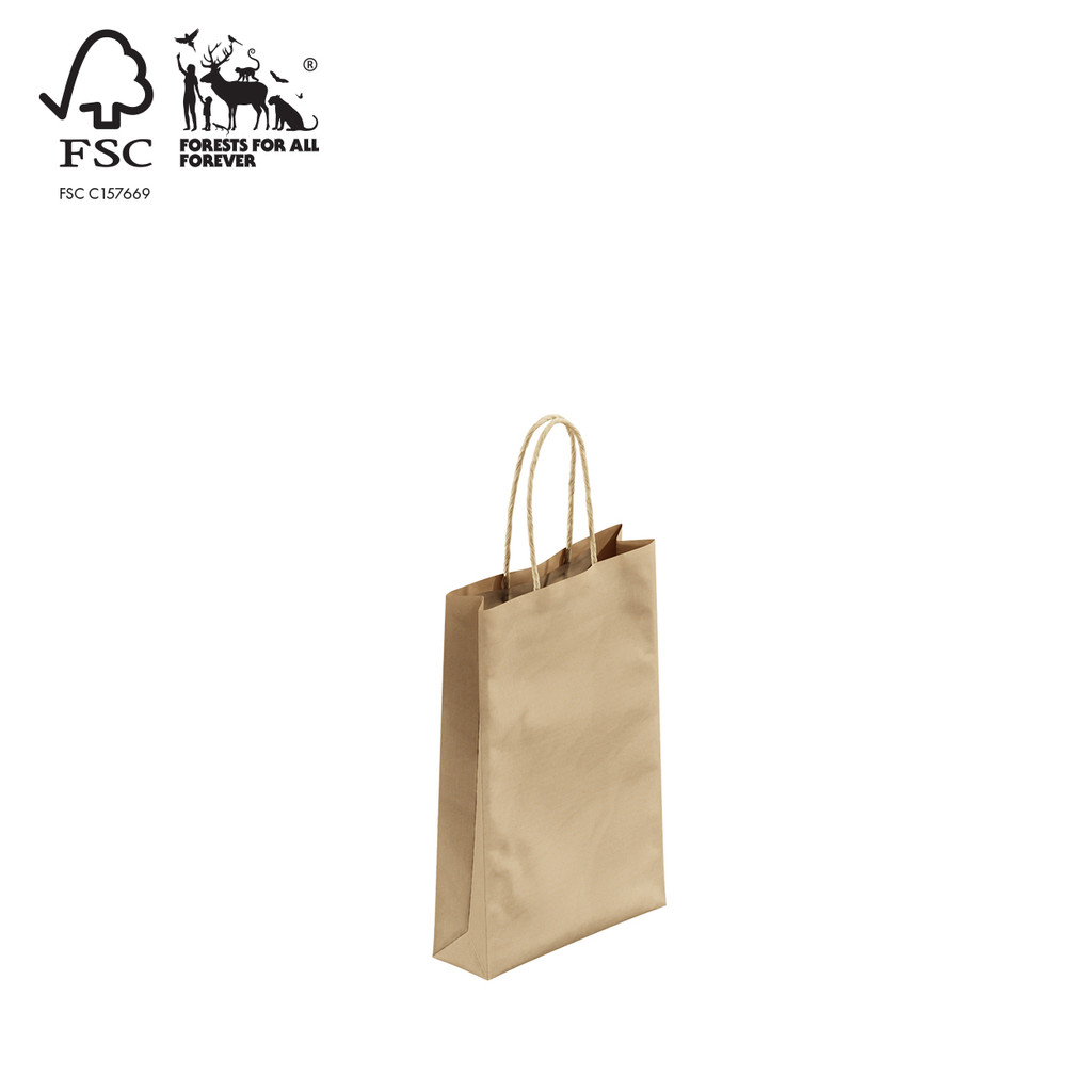 Kraft paper bag extra small with handle (A8020.1BN)