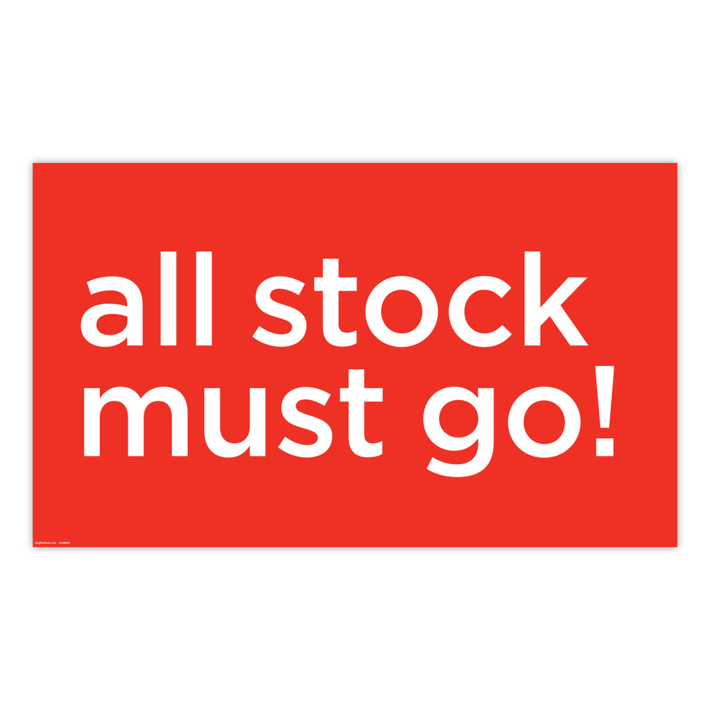 Poster "all stock must go!" Landscape (T4428RDWH)