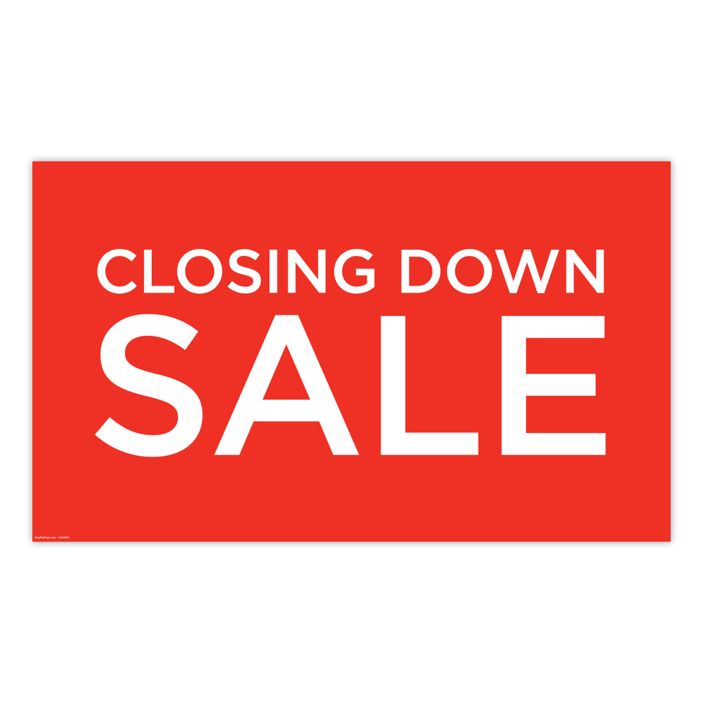 Shop for Shops Poster "CLOSING DOWN SALE" Landscape 1000 W x 594mm H(T4432RDWH)