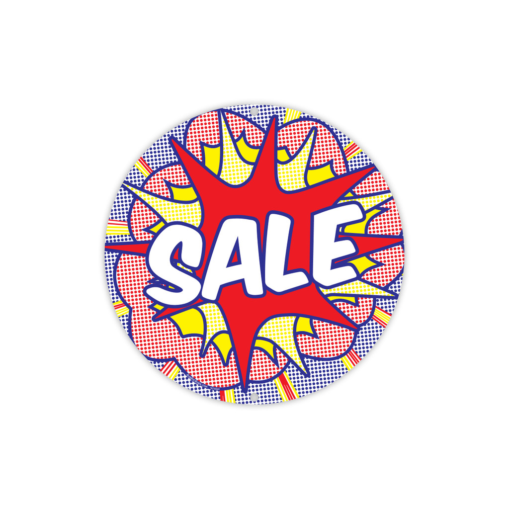 Shop for Shops Round double sided poster "Sale" Double Sided 400mm DIA (comic book style)(T4735MU)