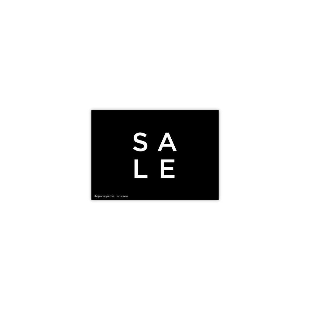Shop for Shops A5 landscape double sided sign card "S A L E" (pack of 5) 210 W x 148 mm H(T6719.1BKWH)