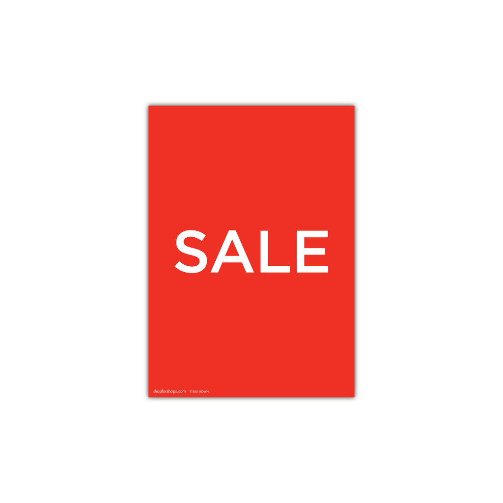 Shop for Shops A4 portrait double sided sign card "SALE" (pack of 5) 210 W x 297 mm H(T7500.1RDWH)