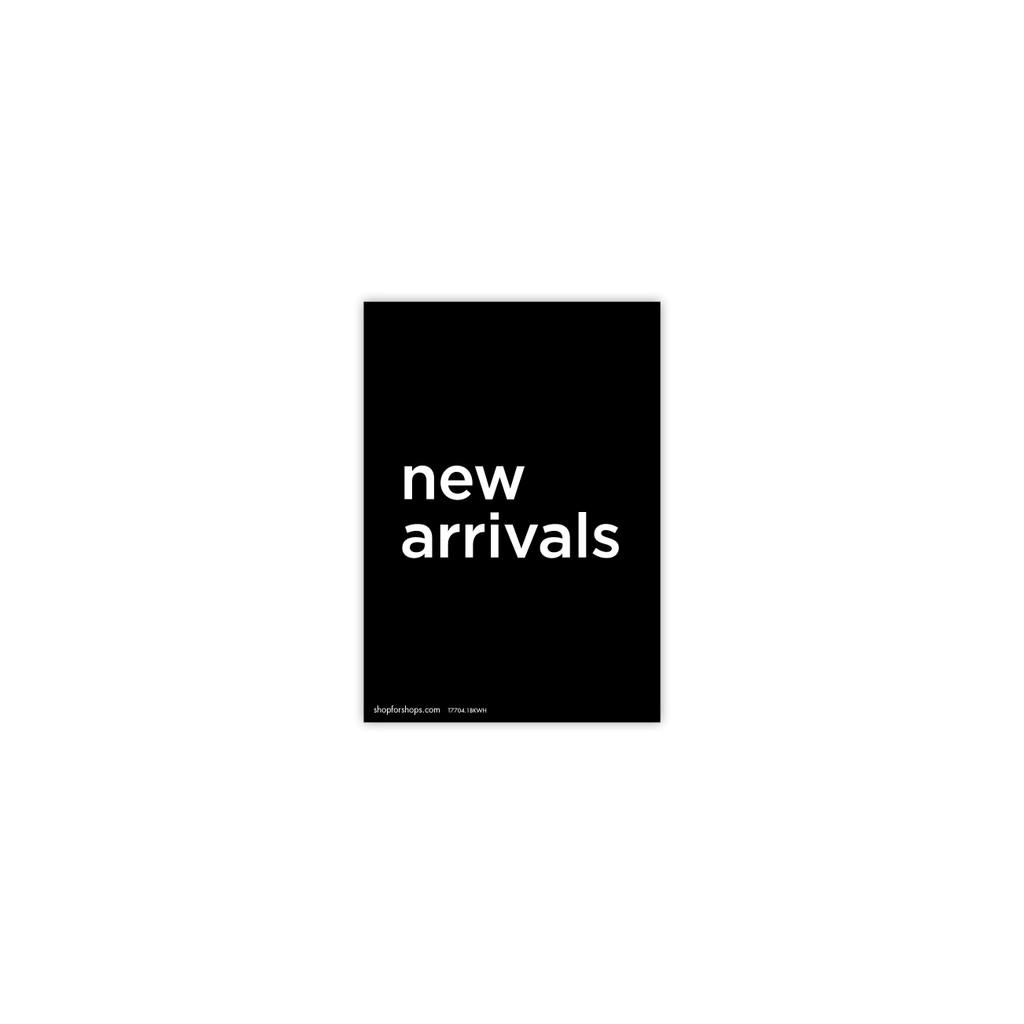 A5 portrait double sided sign card "new arrivals" (pack of 5 (T7704.1BKWH)