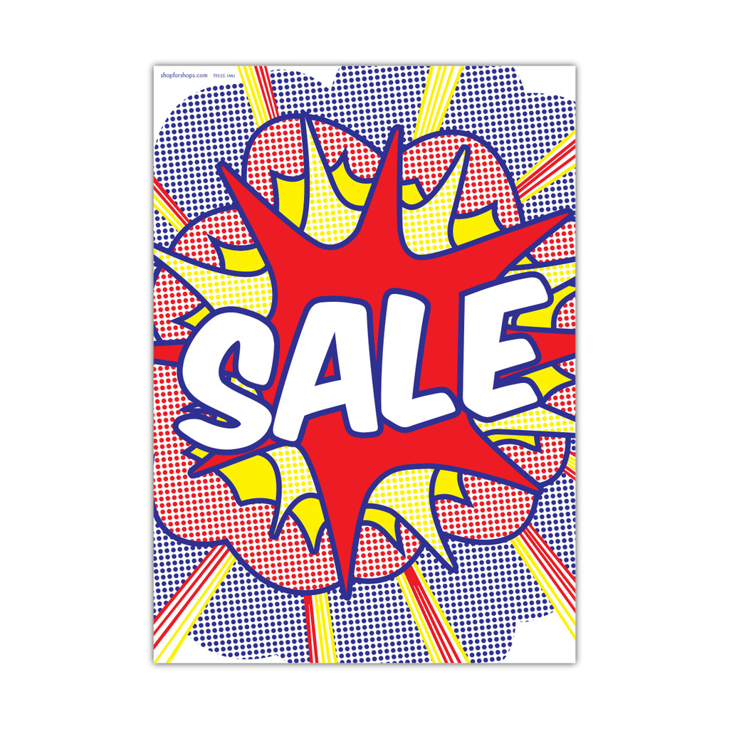 Shop for Shops A3 portrait double sided sign card "SALE" (comic book style) 297 W x 420 mm H(T9535.1MU)