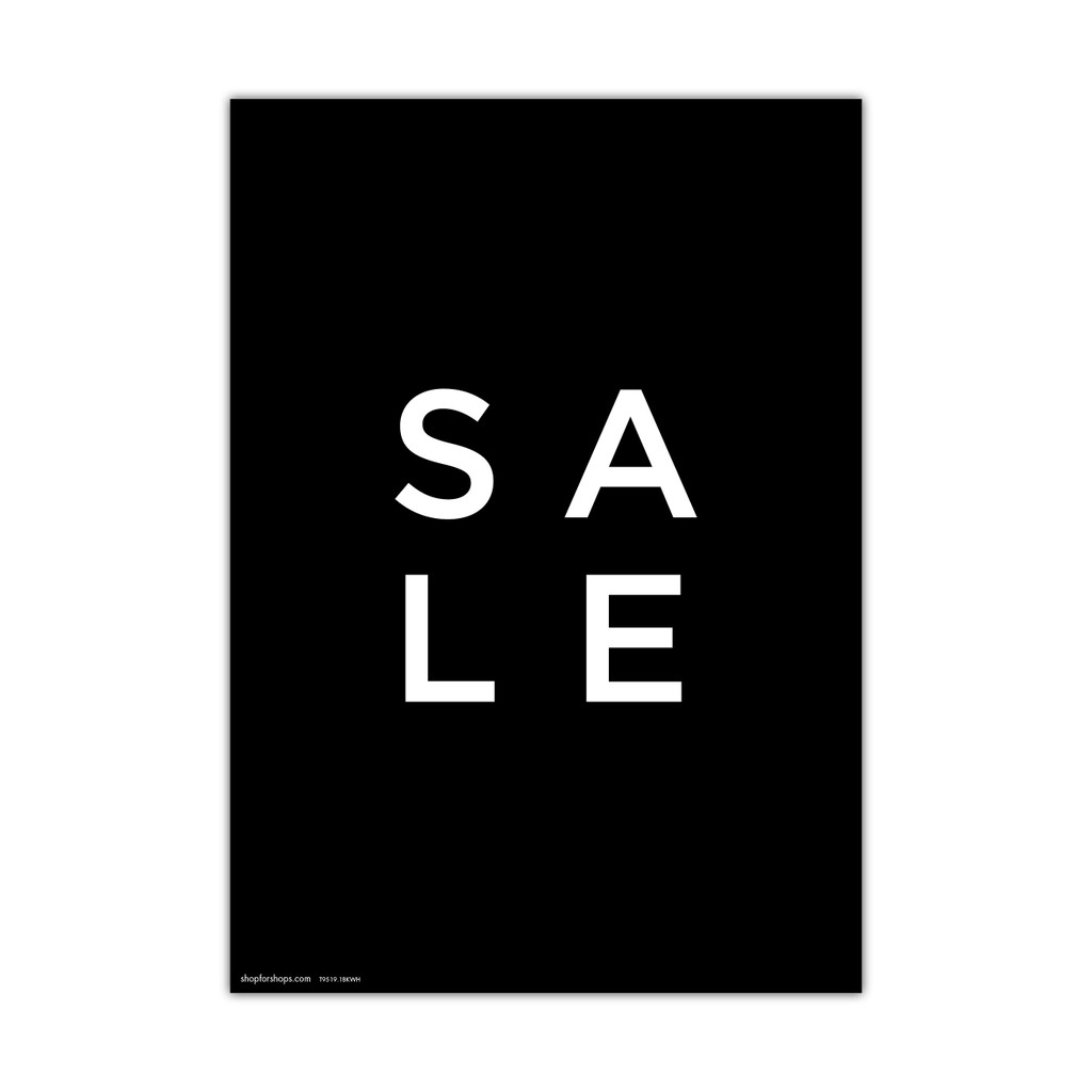 Shop for Shops A3 portrait double sided sign card "S A L E" 297 W x 420 mm H(T9519.1BKWH)