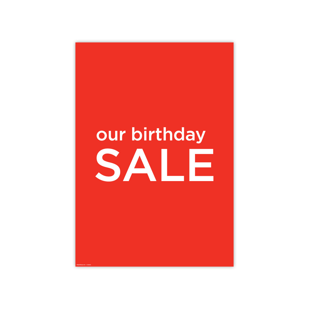 Shop for Shops Poster "our birthday SALE" 594 W x 841mm H(T4318RDWH)