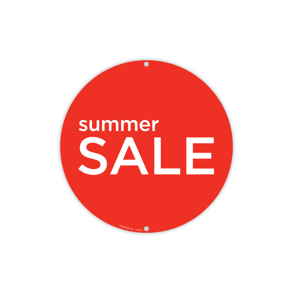 Shop for Shops Round double sided poster "summer SALE" Double Sided 400mm DIA(T4725RDWH)