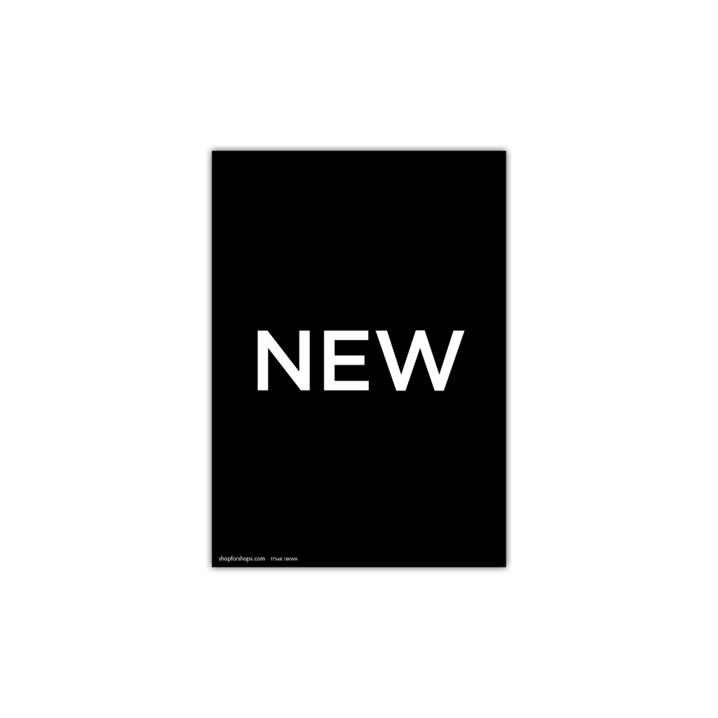 Shop for Shops A4 portrait double sided sign card "NEW" (pack of 5) 210 W x 297 mm H(T7548.1BKWH)