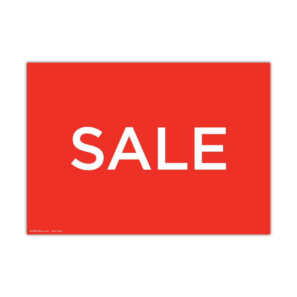 Shop for Shops A3 landscape double sided sign card "SALE" 420 W x 297 mm H(T8500.1RDWH)
