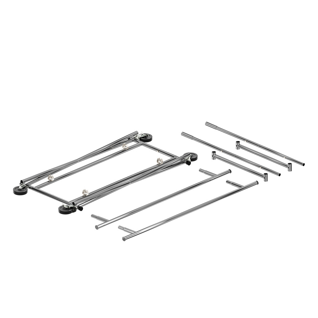 Double collapsible mobile clothes rack SERIES 2 (R1234.2CH)