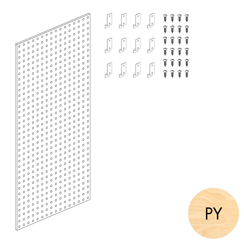 Peggie panel 75 x 70mm perforated pattern with brackets (P0005PY)