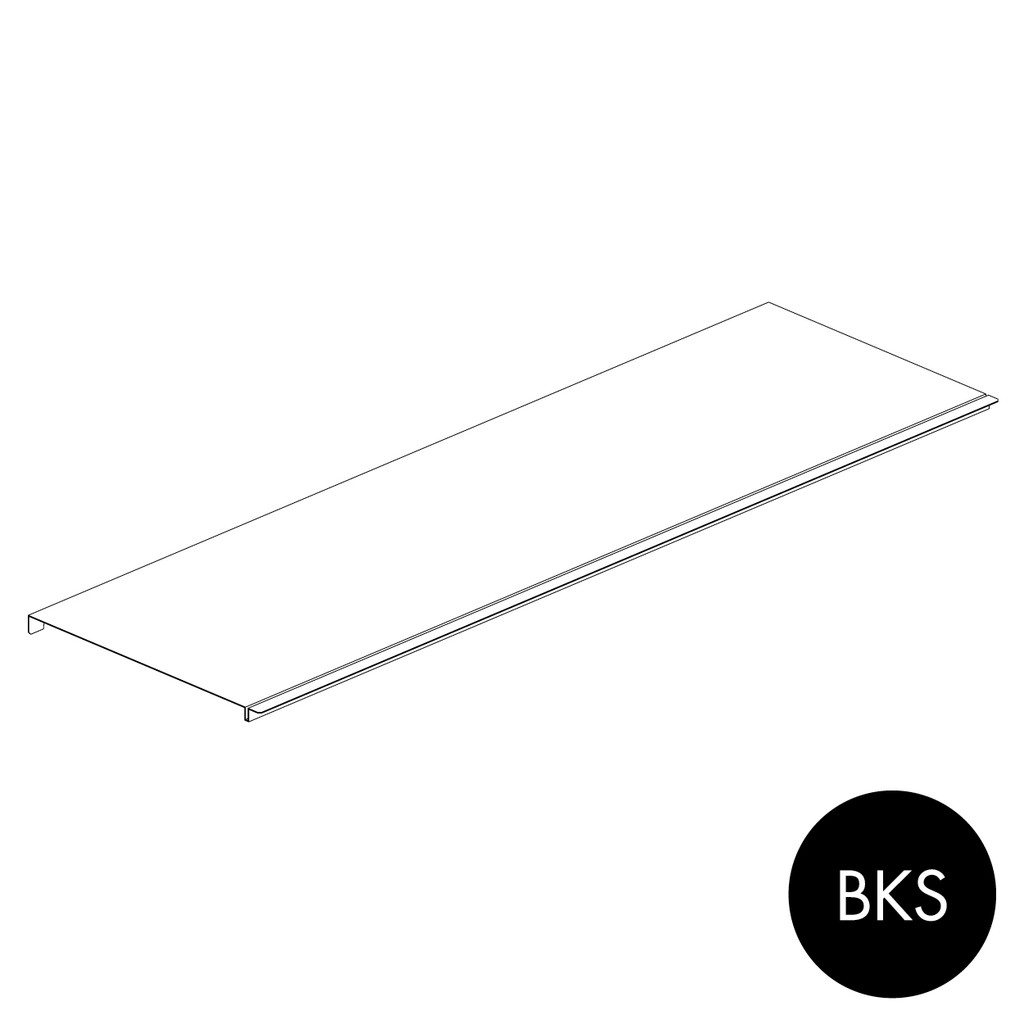 Peggie shelf 1120 W x 350 mm D - sits on 2 x 350 mm pegs (P3935BKS)