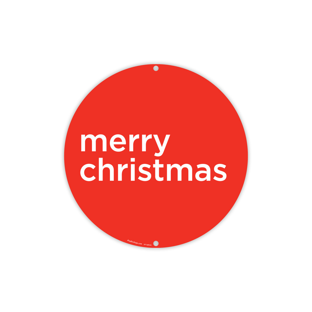 Round double sided poster "merry christmas" Double Sided (T4716RDWH)