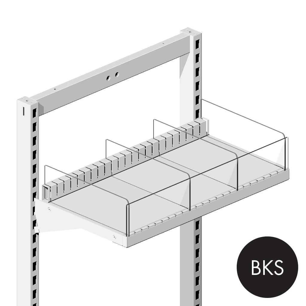 MAXe 30 mm shelf divider rear adaptor 1200 mm bay (E9122.4BKS)