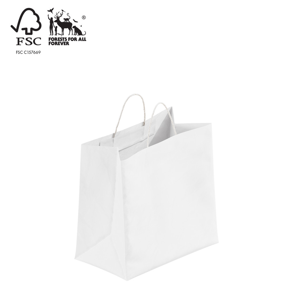 Kraft paper wider gusset bag with handle (A8054.1WH)