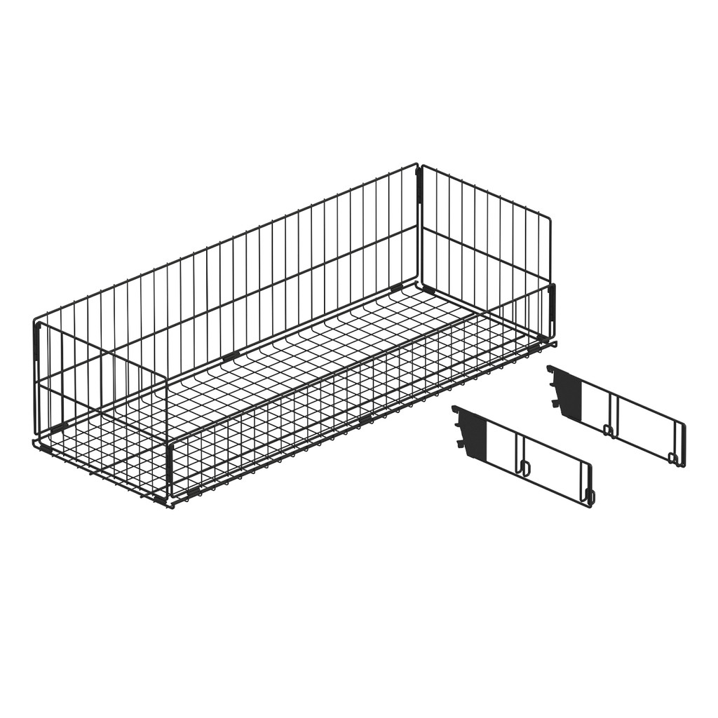 MAXe wire basket collapsible with angle adjustable brackets 1182 W x 440 D x 310 mm H(E71512BKS)