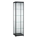 Shop for Shops 4-shelf alu tower showcase LED lighting & lockable door 1980 H x 500 W x 500 mm D(F2701CGBK)