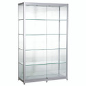Shop for Shops 4-shelf alu tower showcase LED lighting & lockable doors 1980 H x 1200 W x 500 mm D(F2801CGAL)