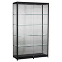 Shop for Shops 4-shelf alu tower showcase LED lighting & lockable doors 1980 H x 1200 W x 500 mm D(F2801CGBK)