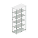 Shop for Shops Budget 4-shelf tower showcase on wheels with lockable doors 770 W x 400 D x 1580 mm H(F2955CGWH)