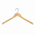 Shop for Shops Wooden hanger premium contoured wishbone with notches 440 W x 14 mm Thick(H2628BH)