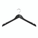 Shop for Shops Wooden hanger premium contoured wishbone with notches & ribs 440 W x 14 mm Thick(H2651BK)