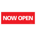Shop for Shops Outdoor pvc banner with ropes "now open" 2400 W x 865 mm H(T3380RDWH)