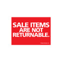 Shop for Shops Sign "sale items are not ..." A5 landscape 210 W x 148 mm H(T5122RDWH)