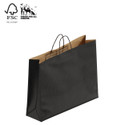 Shop for Shops Kraft paper bag boutique large with handle 450 W x 350 H x 120 mm gusset(A8024.1BK)