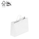 Shop for Shops Kraft paper bag boutique small with handle 350 W x 260 H x 110 mm gusset(A8025.1WH)