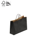 Shop for Shops Kraft paper bag boutique small with handle 350 W x 260 H x 110 mm gusset(A8025.1BK)