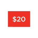 Shop for Shops A4 landscape double sided sign card "$20" (pack of 5) 297 W x 210 mm H(T6420.1RDWH)