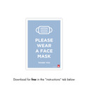 Shop for Shops COVID 19 DOWNLOADABLE POSTER 12 - PLEASE WEAR A FACE MASK (COVID12)