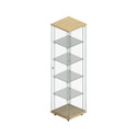 Shop for Shops Budget 4-shelf tower showcase on wheels with lockable door 400 W x 400 D x 1580 mm H(F2950CGOAK)