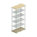 Shop for Shops Budget 4-shelf tower showcase on wheels with lockable doors 770 W x 400 D x 1580 mm H(F2955CGPY)
