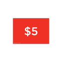 Shop for Shops A4 landscape double sided sign card "$5" (pack of 5) 297 W x 210 mm H(T6405.1RDWH)