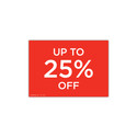Shop for Shops A4 landscape double sided sign card "up to 25% off" pack of 5 297 W x 210 mm H(T6541.1RDWH)
