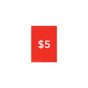 Shop for Shops A5 portrait double sided sign card "$5" (pack of 5) 148 W x 210 mm H(T7605.1RDWH)