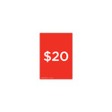 Shop for Shops A5 portrait double sided sign card "$20" (pack of 5) 148 W x 210 mm H(T7620.1RDWH)